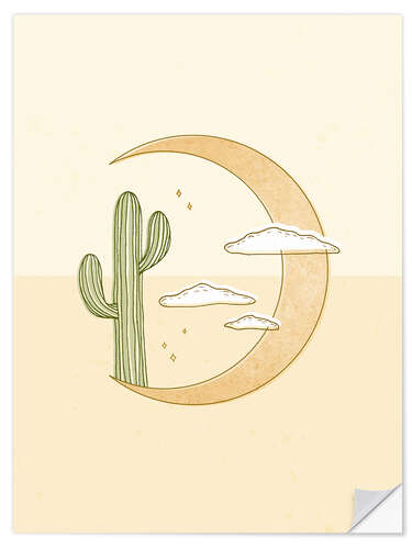 Wall sticker Moon Cactus