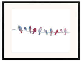 Framed art print Birds on wire