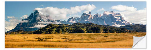 Selvklæbende plakat Patagonian Andes - Torres del Paine