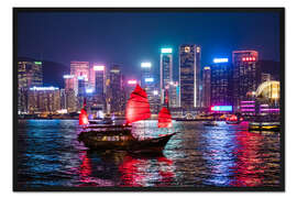 Gerahmter Kunstdruck Honk Hong Lichter
