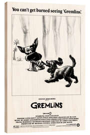 Wood print Gremlins - Gizmo on the beach