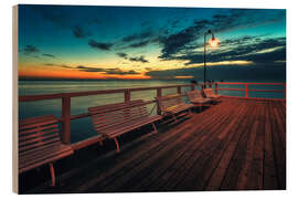 Wood print Pier in Gdynia Orlowo, Poland