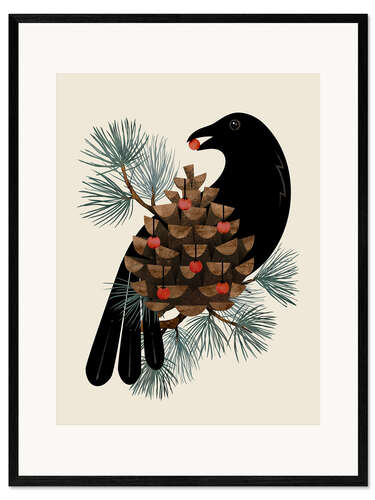 Framed art print Bird & Berries