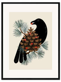 Framed art print Bird &amp; Berries