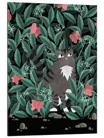 Gallery print Tabby Cat in the Butterfly Garden