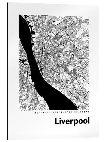 Gallery print Liverpool city map