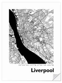 Wandsticker Stadtplan von Liverpool