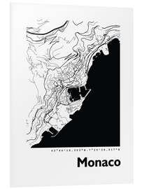 Tableau en PVC Plan de la ville de Monaco