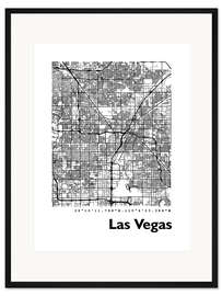 Gerahmter Kunstdruck Stadtplan von Las Vegas