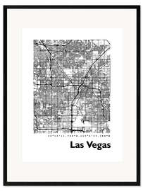 Gerahmter Kunstdruck Stadtplan von Las Vegas