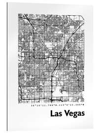 Quadro em plexi-alumínio Mapa de Las Vegas