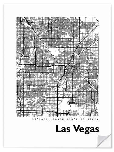 Sticker mural Plan de la ville de Las Vegas