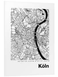 Foam board print City map of Cologne