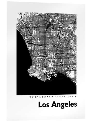 Acrylglasbild Stadtplan von Los Angeles