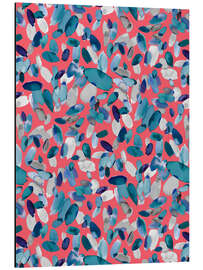 Aluminium print Pattern in blue red