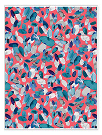 Poster Pattern in blue red