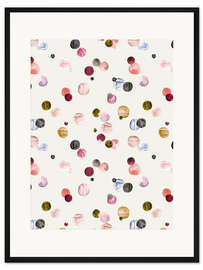 Gerahmter Kunstdruck Bunte Pastell-Punkte