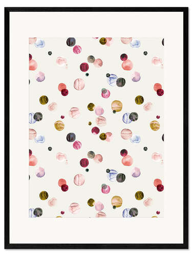 Innrammet kunsttrykk Colourful pastel dots