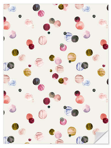 Selvklebende plakat Colourful pastel dots