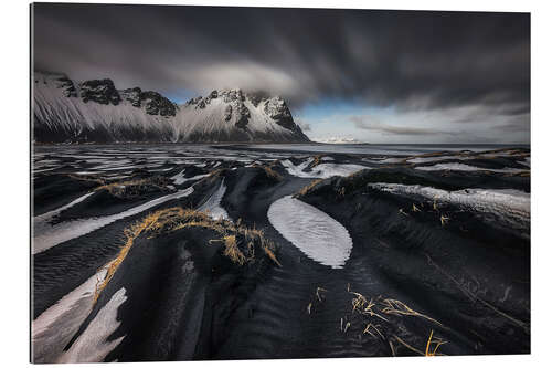 Stampa su plexi-alluminio Spiaggia di Stokksnes e montagna Vestrahorn, Islanda