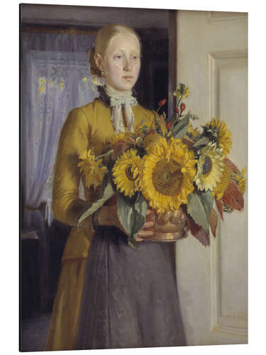 Cuadro de aluminio La chica de los girasoles