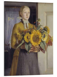 Galleriataulu Girl with sunflowers