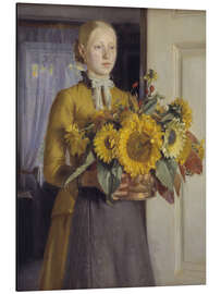 Magnettafel Das Mädchen mit den Sonnenblumen