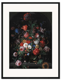 Gerahmter Kunstdruck Blumenstück