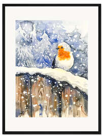 Gerahmter Kunstdruck Geschichten vom Rotkehlchen