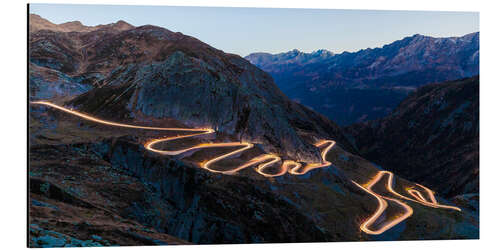 Print på aluminium Tremolastrasse on the Gotthard Pass in Switzerland