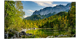 Quadro em alumínio O Frillensee perto do Eibsee com o Zugspitze