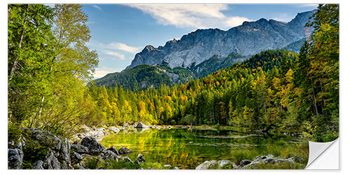 Sticker mural Le Frillensee près de l'Eibsee avec le Zugspitze