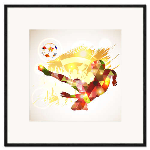 Ingelijste kunstdruk Soccer Player, Deluxe Version