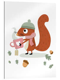 Galleriprint Squirrel Emil is drinking tea