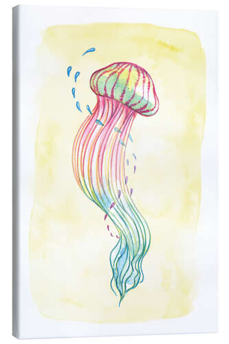 Canvas print Jellyfish in the ocean waves