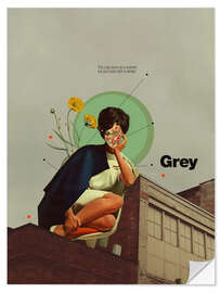Selvklæbende plakat Grey