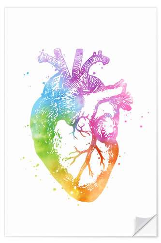 Selvklebende plakat Rainbow Heart