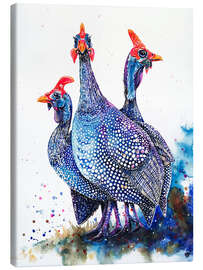 Canvas print Helmeted Guinea Fowls