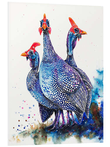 Foam board print Helmeted Guinea Fowls