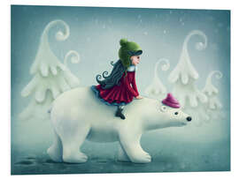 Foam board print Girl with white bear