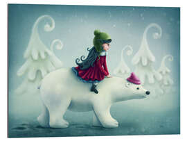 Magnettafel Mädchen mit weißem Bären
