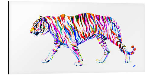 Aluminium print Striding tiger