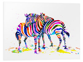 Foam board print Rainbow Zebras