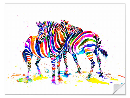 Wall sticker Rainbow Zebras