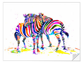 Naklejka na ścianę Rainbow Zebras