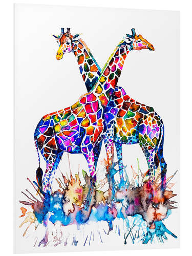 Foam board print Rainbow Giraffes