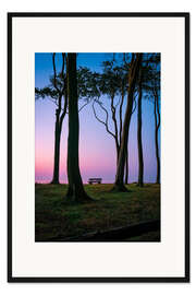 Gerahmter Kunstdruck Bank an der Ostsee