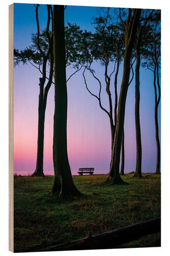 Holzbild Bank an der Ostsee