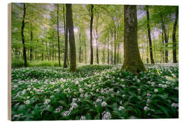 Wood print In the wild garlic forest