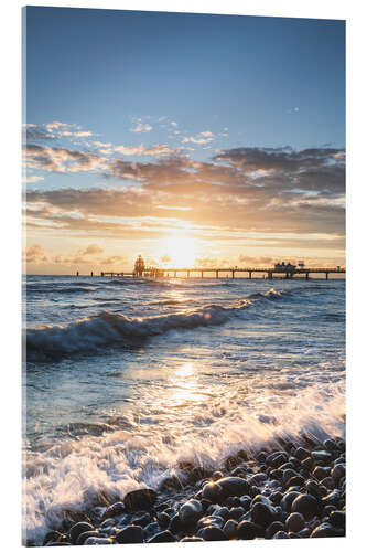 Acrylic print Surf at the Sellin pier